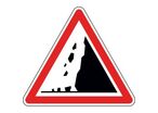 Panneau risque de chute de pierres - A19