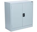 Manutan Expert - Armoire Basse Métal Gris - 90x90x40cm - 2 Portes Battantes - Serrure à Clé - Garantie 10 Ans