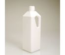Flacon carré à anse 1 litre en PEHD Blanc - PP28