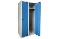 Akaze - Vestiaire Séchant Industrie Salissante 2 Colonnes Bleu - 180x80x50cm - Acier Laqué - Cadenas - Éco-responsable