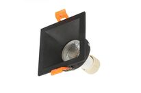 Support encastrable Spot Carré Noir Mat pour Ampoule GU10