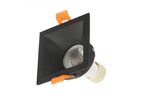 Support encastrable Spot Carré Noir Mat pour Ampoule GU10