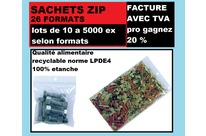 Sachet 60 x 80 mm  fermeture ZIP Transparent 50u