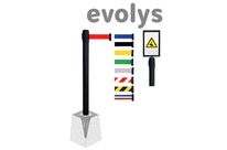 Poteau de Guidage à Sangle EVOLYS Noir à Sceller