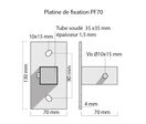 Platines de fixation pour tubes 30x30 mm