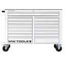 Servante d'atelier 15 tiroirs blanche XXL 1415 mm robuste en acier soudé verrouillable roues ø125 mm MW Tools GW115W