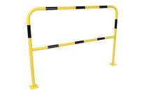 Manutan Expert - Barrière de protection à platine Ø 38 mm L 1.5m Jaune/Noir - Extérieur, Acier, 10 ans Garantie