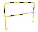 Manutan Expert - Barrière de protection à platine Ø 38 mm L 1.5m Jaune/Noir - Extérieur, Acier, 10 ans Garantie