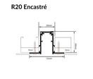 Rail Magnétique Encastré 48V NOIR pour Enduit - 2m