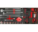 Servante d'atelier complète large - 11 tiroirs - Coffre supérieur XXL - 729 outils en acier Chrome Vanadium MW Tools MWE799R33X