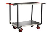 Servantes Flatpack 2 plateaux tôle galva double poignées 400 kg