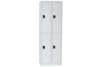 Manutan Expert - Vestiaire multicases Modulo 4 portes Gris 180x60x50 - Acier, Fermeture à clé, Livré monté, Garantie 10 ans