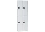 Manutan Expert - Vestiaire multicases Modulo 4 portes Gris 180x60x50 - Acier, Fermeture à clé, Livré monté, Garantie 10 ans