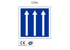 Panneau C24a.ex4 Affectation de voies