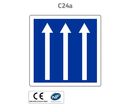 Panneau C24a.ex4 Affectation de voies