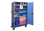 Armoire mobile à portes battantes - 4 étagères