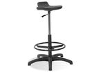 Nowy Styl - Chaise de laboratoire surélevée Worker - Polyuréthane Noir - Assis-debout 54.5-80cm - Repose-pieds