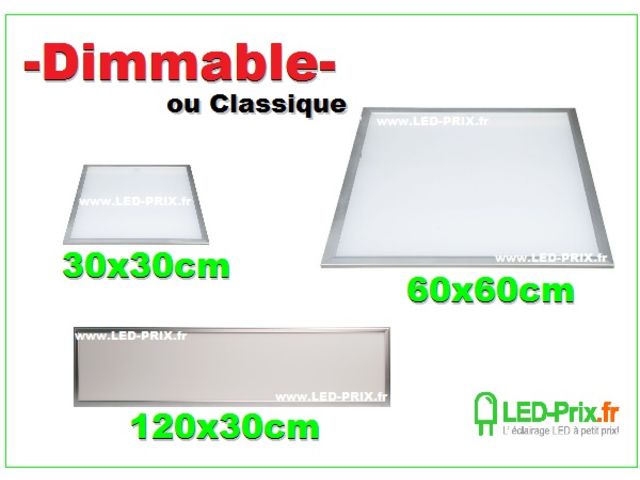 Dalle led encastrable 60x60cm, 30x30cm, 120x30cm de 15w à 48 watts
