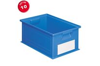 Lot de 10 caisses plastiques CP 27 litres bleues