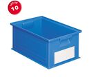 Lot de 10 caisses plastiques CP 27 litres bleues