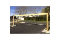 Portique parking limiteur de hauteur bois grande portée