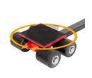 Timon rouleur 3 t 4 galets en nylon plateau rotatif avec poignée MW Tools TRA3