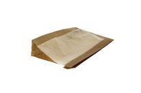 Sac sandwich kraft brun avec Fenêtre en cellulose 250mm x 140mm x 60mm (x1000) Firplast