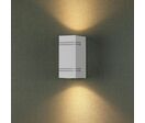 Applique Murale LED Blanche Carrée IP44 Double Faisceau GU10