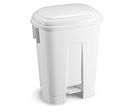 Poubelle à pédale avec couvercle blanc 60l