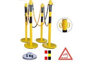 Kit 4 Poteaux de Balisage Métal avec Chaîne Plastique ou Métal