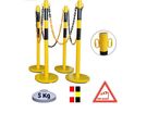 Kit 4 Poteaux de Balisage Métal avec Chaîne Plastique ou Métal