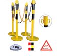 Kit 4 Poteaux de Balisage Métal avec Chaîne Plastique ou Métal
