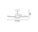 Ventilateur de Plafond LED 18W CCT Noir et Effet Bois avec Télécommande Ø122cm