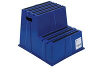 Manutan Expert - Marchepied Antidérapant 2 Marches Bleu - Charge Max 230kg - Polyéthylène - Norme EN 14183