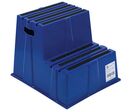 Manutan Expert - Marchepied Antidérapant 2 Marches Bleu - Charge Max 230kg - Polyéthylène - Norme EN 14183