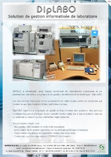 Plaquette du LIMS - diplabo