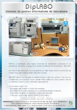 Plaquette du LIMS - diplabo