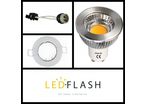 Kit spot LED GU10 COB 4 watt (éq. 40 watt) - Support blanc - Couleur éclairage - Blanc chaud 3000°K. Type Support - Carré orientable 84mm