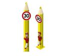 Totem école gros crayon avec panneau limitation de vitesse 30 km/h