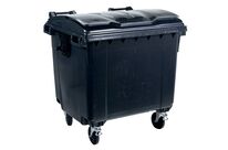 Manutan Expert - Conteneur Poubelle 1100L Gris - 4 Roues - Polyéthylène Recyclé 70% - Durable