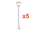 Borne LED Extérieure 90cm pour Ampoule E27 (Pack) - Pack de 5 / Noir