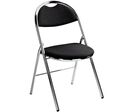 Chaise Pliante Tissu Noir - Piètement - Chrome