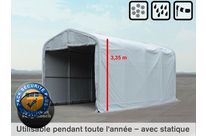 Hall de stockage 4m x 8m x 3,35m Gris