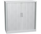Manutan Expert - Armoire Basse à Rideaux Orel 100x105cm Gris - 2 Tablettes 45kg - Fermeture à Clé - M1