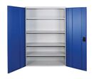 Armoire métal - Grise/Bleue 4 étagères - 195x120x45cm - Charge 60kg/tablette - Garantie 3 ans