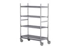 Hupfer - Chariot à plateaux inox 4 étagères - 1800x1200x600mm - 200kg - Éco-responsable