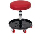 Manutan Expert - Tabouret de Monteur Réglable Rouge - Hauteur 420-550mm - PVC/Acier - Roulettes - Repose-pieds