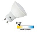 Spot led GU10 3 watt (eq. 30 watt) - 110° - Couleur eclairage - Blanc chaud 3000°K