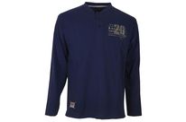 Tee shirt de travail manche longue homme GN col Tunisien STONY Bleu Outre Mer taille M