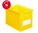 Lot de 5 caisses plastiques CP 40.5 litres jaunes